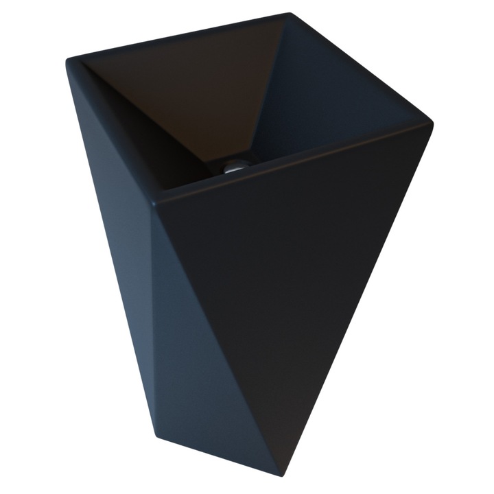 Lavoar stativ Enrico, Negru, 47x47x83 cm, montaj pe podea, ceramica sanitara