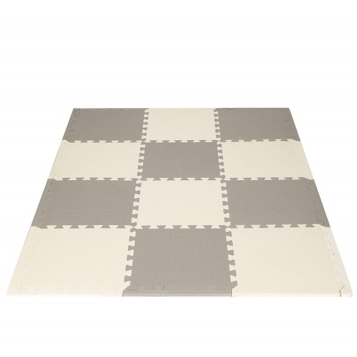 Детска постелка пъзел, подложка за игра от пяна, 118x90 см, многоцветна