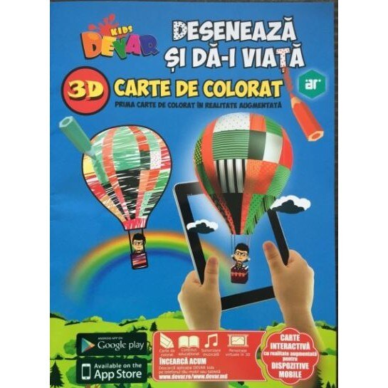 Carte 3D de colorat - Deseneaza si da-i viata