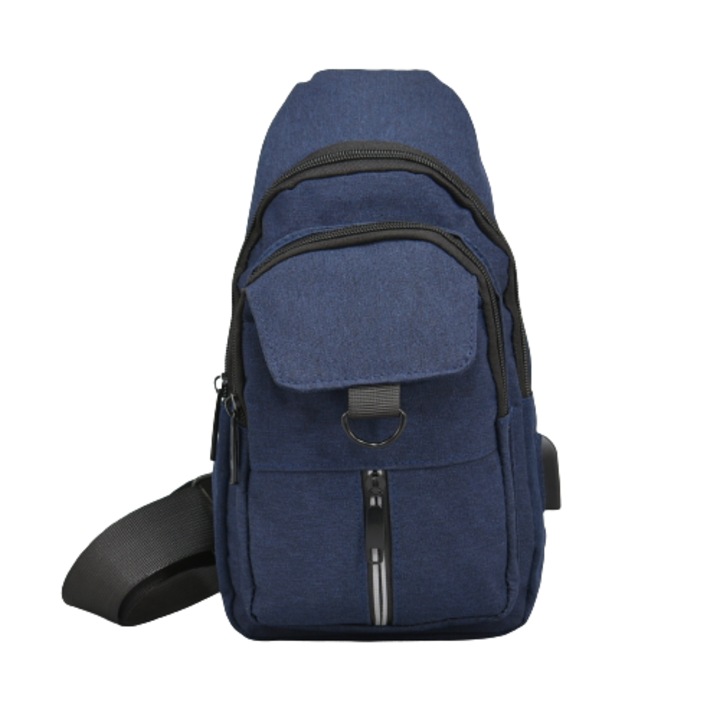 Férfi táska 0221-2, Textil, 17/30/6 cm, Kék