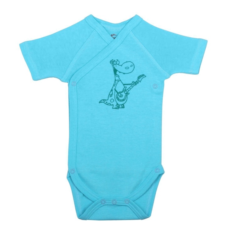 Body bebelusi, 7 capse maneca scurta Kara baby, aqua