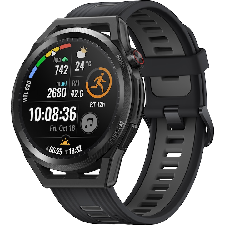 Часовник Smartwatch Huawei Watch GT Runner B19S, 46 мм, Silicone strap, Black