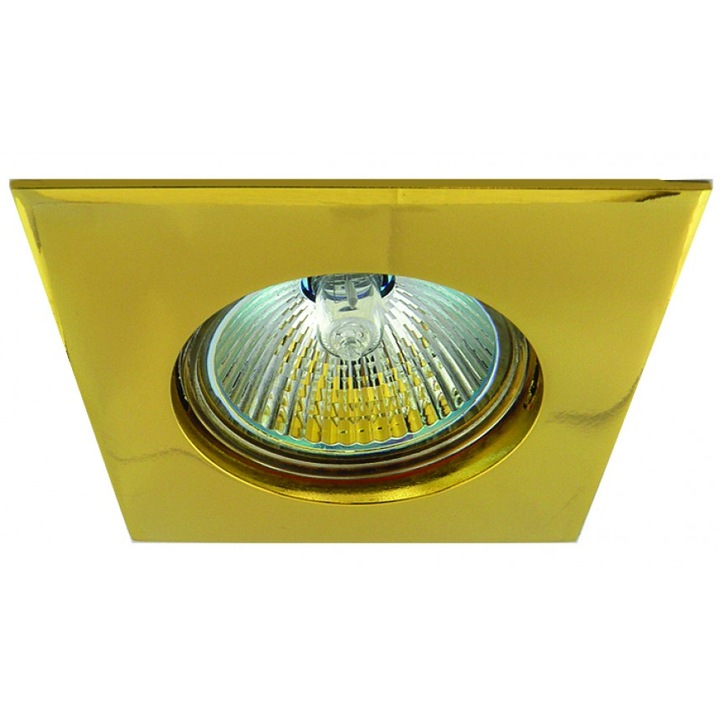 Халогенна луна Lightex HL1000G, MR16, GX5.3, Aлуминиева, ф60mm, Златист