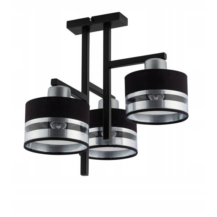 Sigma Lustra Pro 3 fényforrással, acél, fekete/ezüst, E27, 41x42 cm