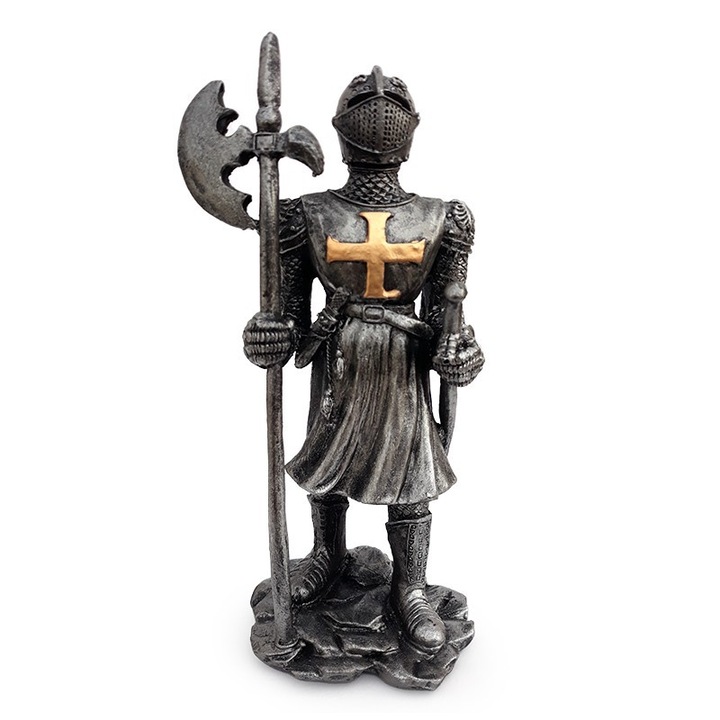 Statueta din rasina reprezentand un soldat in armura, 11x24 cm