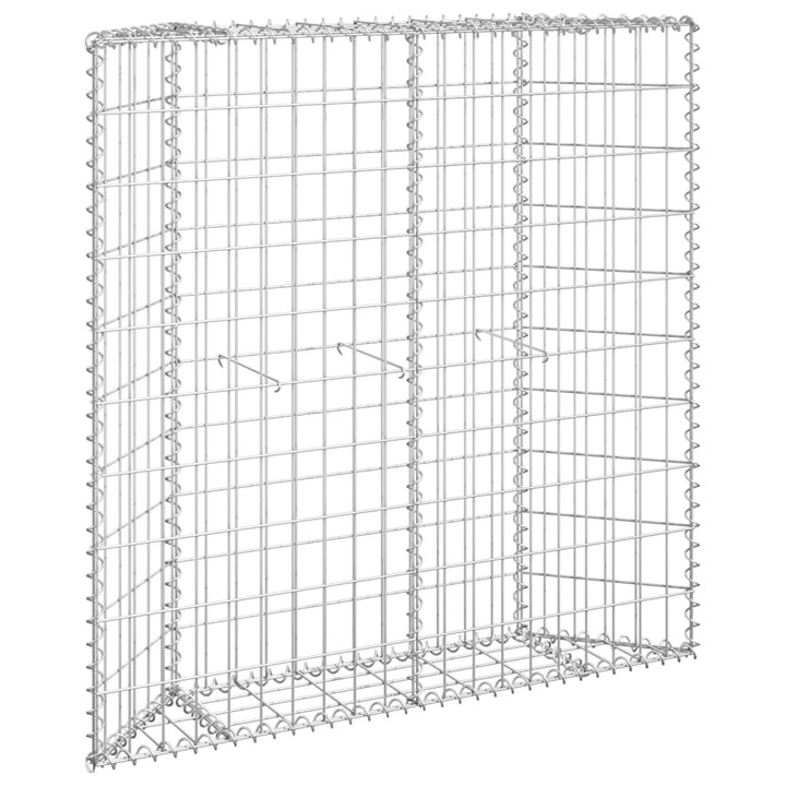 Габион повдигната леха vidaXL, трапец поцинкована стомана, 100x20x100 см