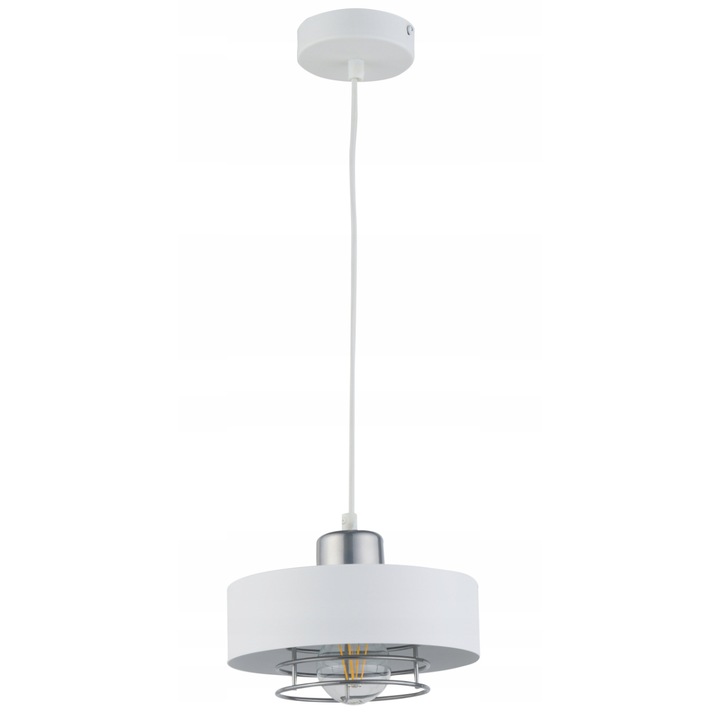 Покер полилей с 1 източник на светлина, Сигма, Стомана, Бяло/Сребристо, E27, 85x20 см