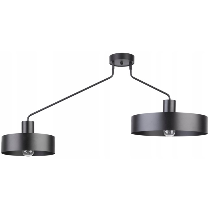 Jumbo полилей с 2 източника на светлина, Sigma, стомана, черен, E27, 104x54 см