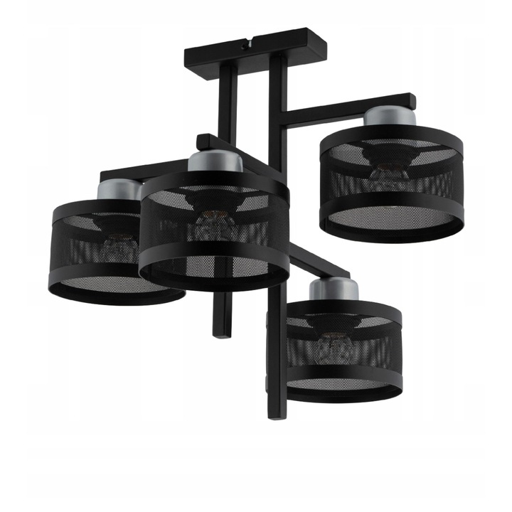 Off Полилей с 4 източника на светлина, Sigma, стомана, черен/сребрист, E27, 41x48 см