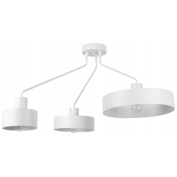 Джъмбо полилей с 3 източника на светлина, Sigma, стомана, бял, E27, 111x53 см