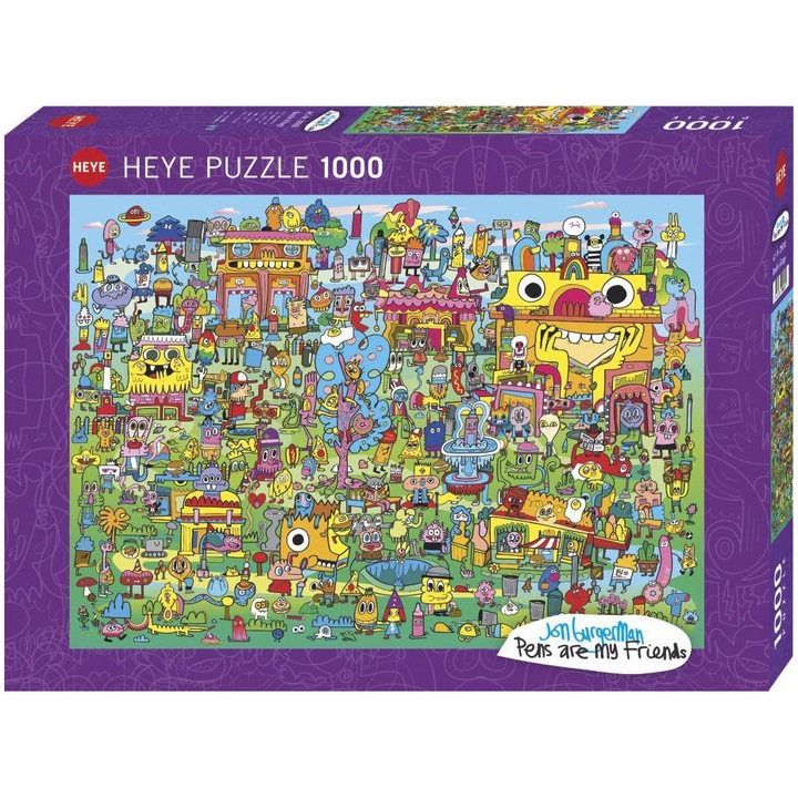Пъзел Heye - Doodle Village, 1000 части