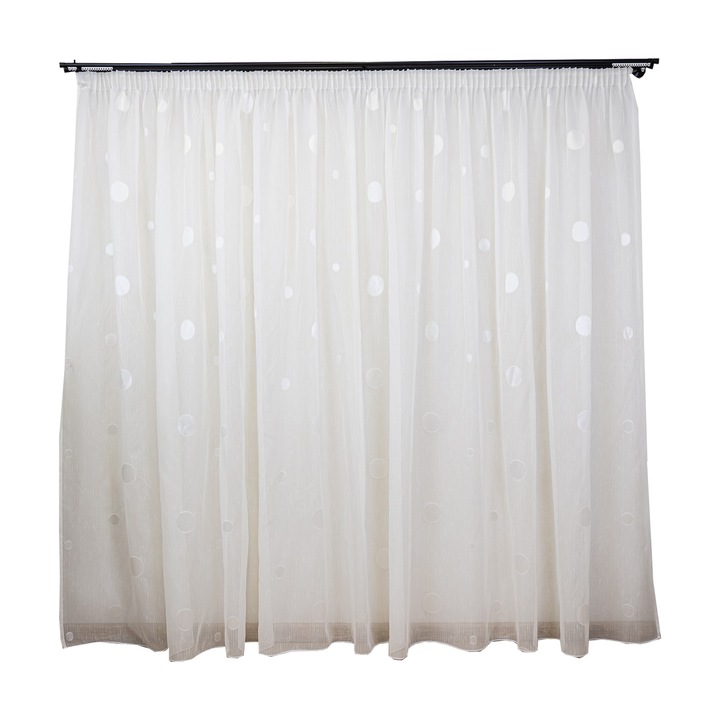 Перде Hiko слонова кост големи кръгове 600x245см, с подплата