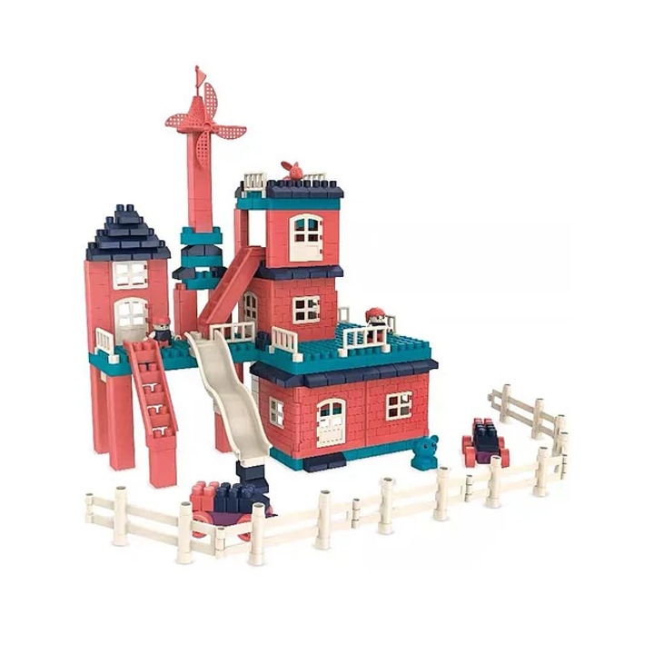 Set de constructii, casa si curte, 251 piese, Avaleea