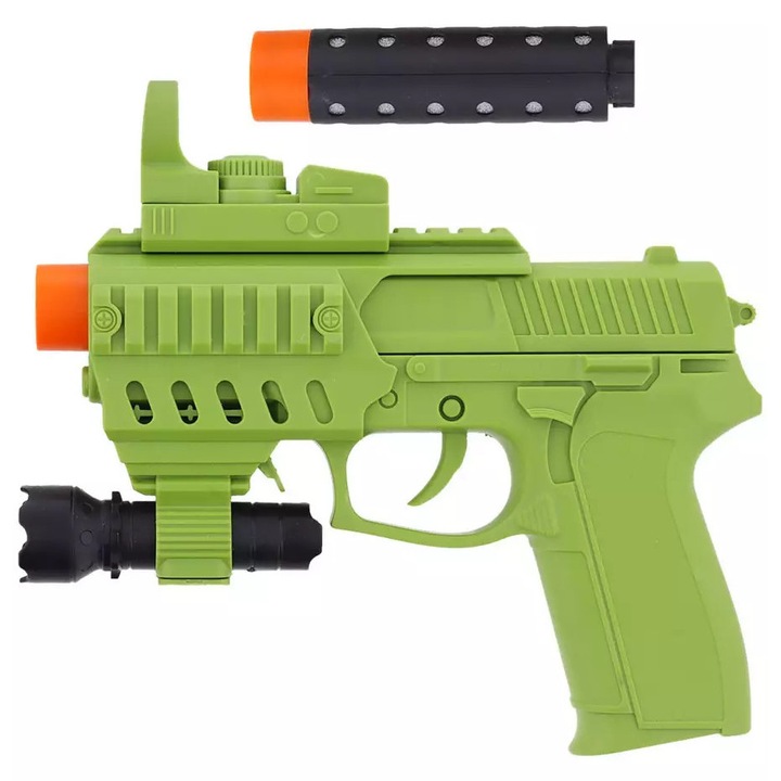 Pistol camuflaj Toi Toys cu lumini si sunete