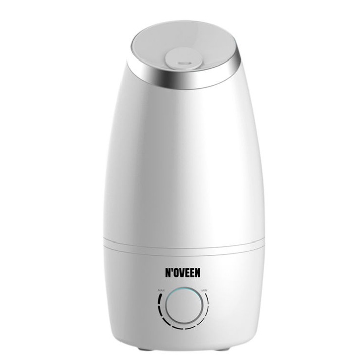 Umidificator de tip flacara, By Fitilomania, cu aromaterapie, 7 culori, 250 ml, alb