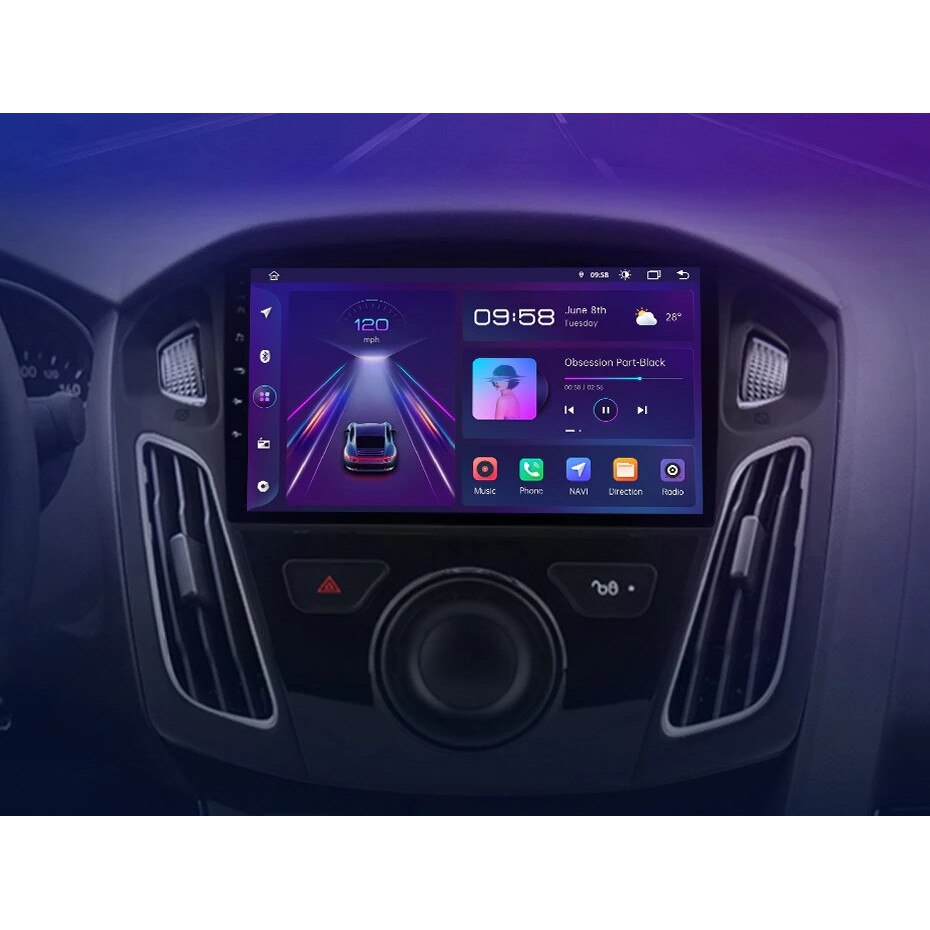 Junsun navigációs rendszer, Ford Focus MK3 (2012 - 2018), Android 12, 4 ...