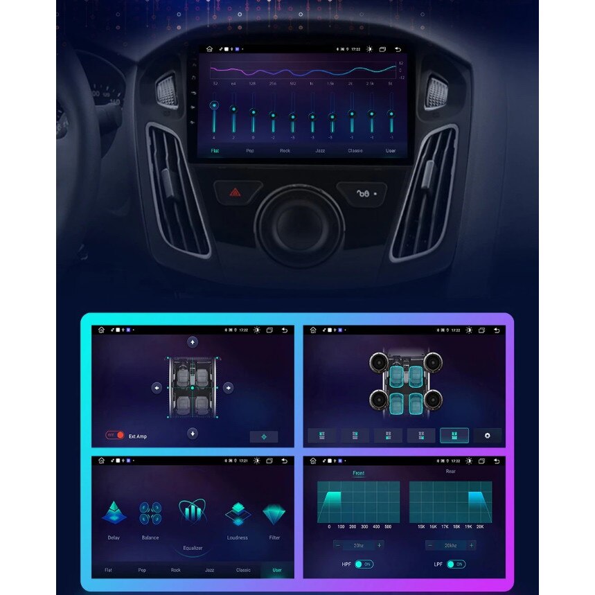 Junsun navigációs rendszer, Ford Focus MK3 (2012 - 2018), Android 12, 4 ...