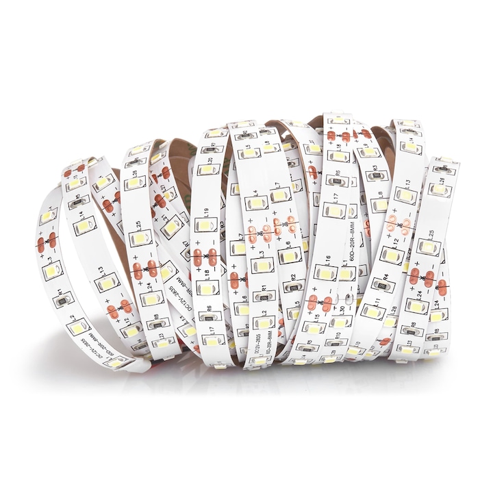 LED лента KOLORENO, 12V, 2835, 300LED, IP20, 6000K Студено бяло, 5 м
