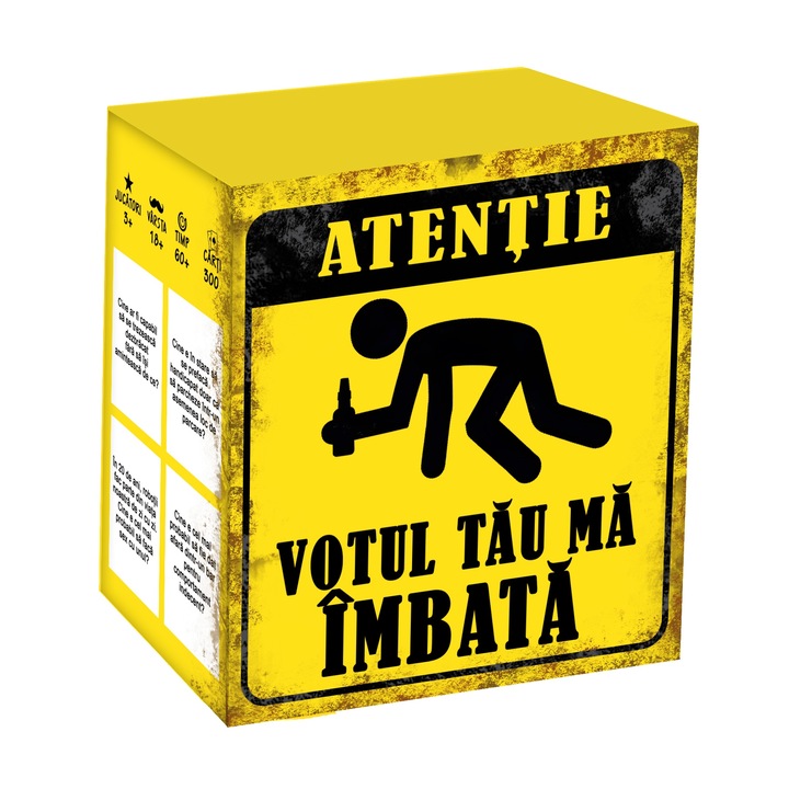 Votul tau ma imbata, carti de joc pentru petreceri - limba romana, 300 intrebari, pentru 3-20 jucatori