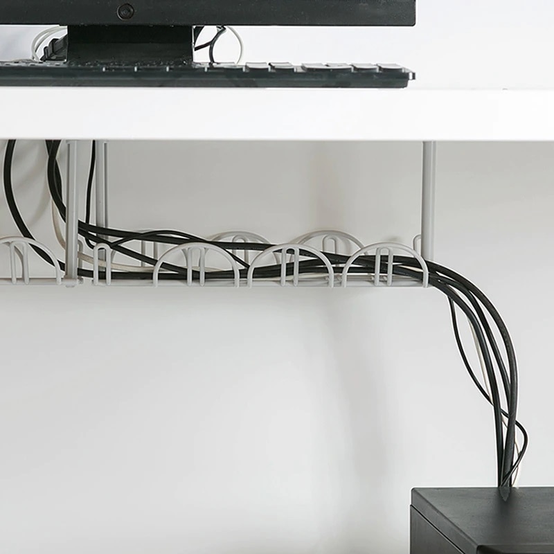 downpour Conductivity Brutal Suport de prins sub birou pentru organizare cabluri, mascat cabluri,  multi-functional, Alb - eMAG.ro