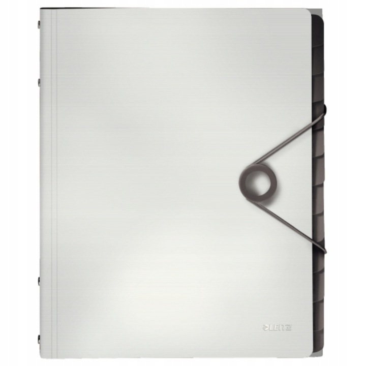 Mapa pentru documente Leitz, 12 separatoare, Polipropilena, Alb