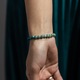 Női féldrágakő karkötő, Ezera, Blue Apatite és Green Jade kristályokból, Ekanta, 6mm-es gömbök, 17-18 cm
