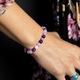 Természetes kő karkötő lányoknak, Ezera, Kelli, Holdkő és Purple Jade kristályokból, 6mm-es gömbök, 17-18cm