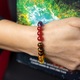 7 Chakra karkötő, Ezera, kézzel készített ametisztből, lapis lazuliból, angelitből, amazonitból, citrinből, tigrisszemből és vörös jádából, 17-18 cm