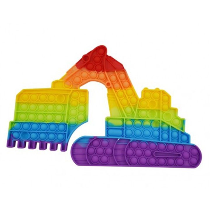 Toy Pop it Jumbo, Excavator, Avaleea, Multicolor