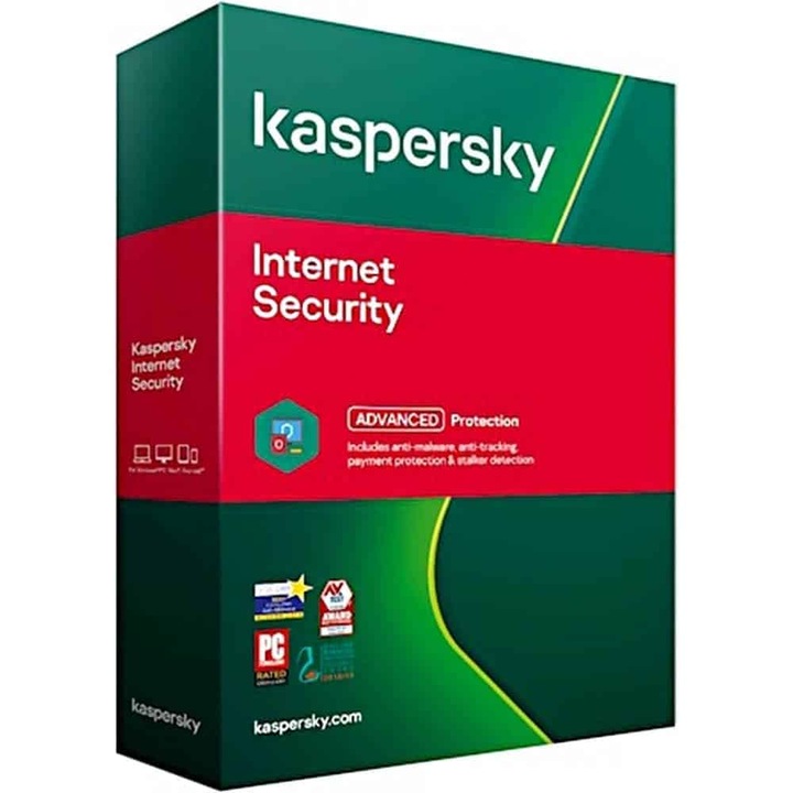 Електронен лиценз Kaspersky Internet Security, 1 година, 2 устройства