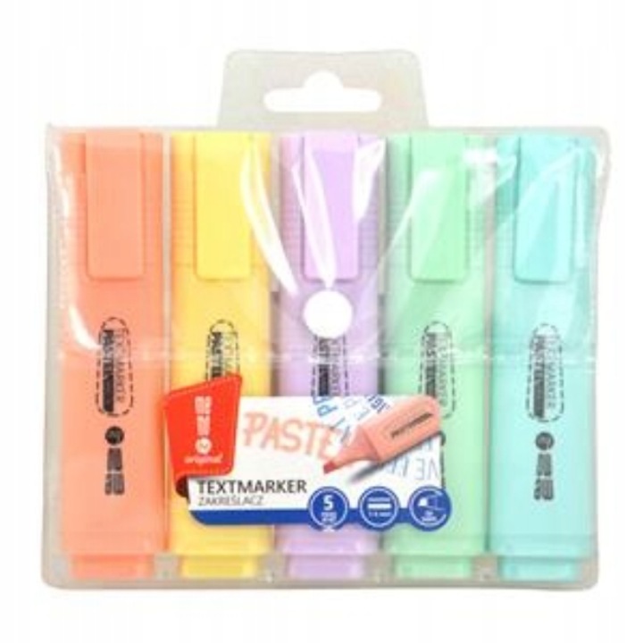 Комплект от 5 хайлайтъра, Memobe, Pastel, Multicolor