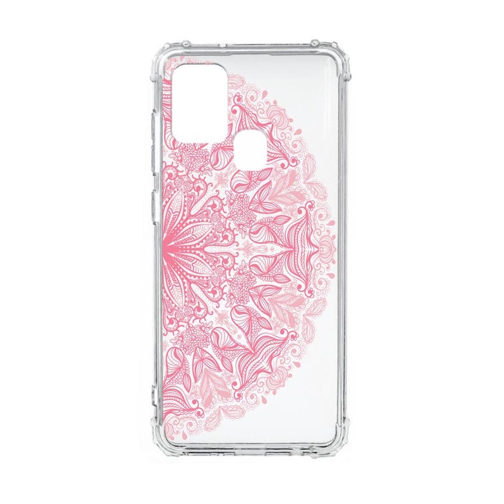 Husa Anti Shock Compatibila Cu Samsung Galaxy A21s, Lace Pink, Premium Silicon, Military Grade Drop Protection, AS 21