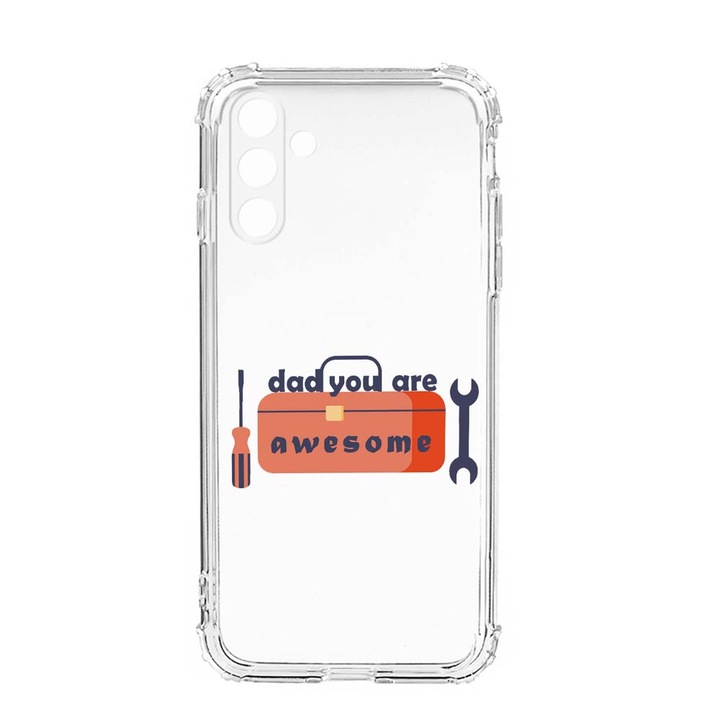 Husa BestCase® Anti Shock, Compatibila cu Samsung Galaxy S23, Awesome Dad, Rezistenta La Socuri, Protectie Camera, AS 794
