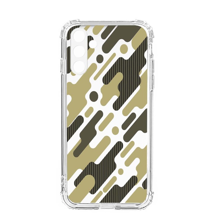 Husa BestCase® Anti Shock, Compatibila cu Samsung Galaxy S23, Green Camouflage, Rezistenta La Socuri, Protectie Camera, AS 811