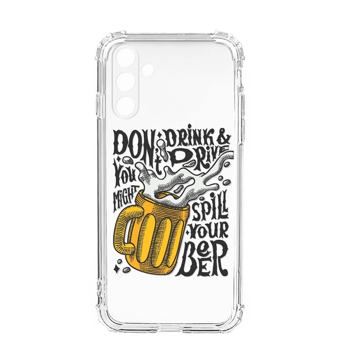 Husa BestCase® Anti Shock, Compatibila cu Samsung Galaxy S23, Don't Drink And Drive, Rezistenta La Socuri, Protectie Camera, AS 796