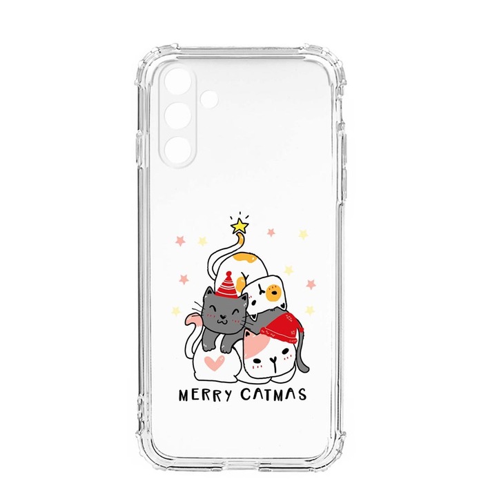 Husa BestCase® Anti Shock, Compatibila cu Samsung Galaxy S23, Merry Catmas, Rezistenta La Socuri, Protectie Camera, AS 878