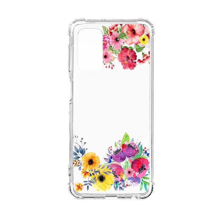 Husa Anti Shock Silicon Compatibila Cu Samsung Galaxy A52 5G / Galaxy A52 4G, Flowers, Military Grade Drop Protection, AS 56