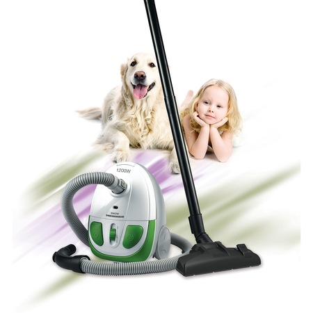 Aspirator cu sac Heinner HVC-MGR1200, 1200 W, 1.5 l, Alb/Verde