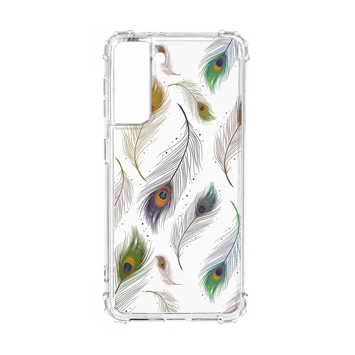 Husa Anti Shock Silicon Compatibila Cu Samsung Galaxy S22, Peacock, Military Grade Drop Protection, AS 152