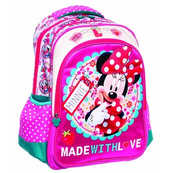 Ghiozdan de scoala Minnie made with love Ghiozdan de scoala Minnie made with love
