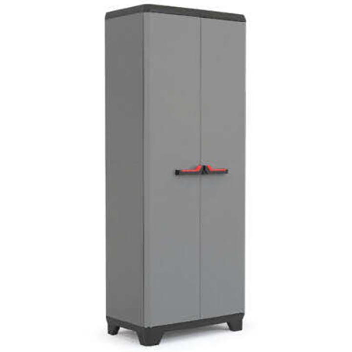 Dulap de depozitare, Unic Spot Stilo din plastic, Inalt, Gri