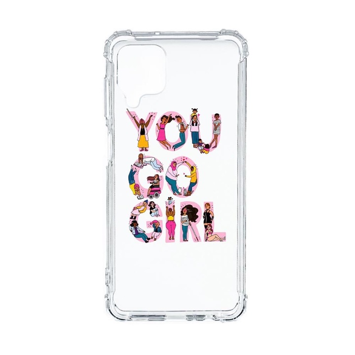 Husa Anti Shock Compatibila Cu Samsung Galaxy M12 / Galaxy F12, Girl Power, Premium Silicon, Military Grade Drop Protection, AS 250