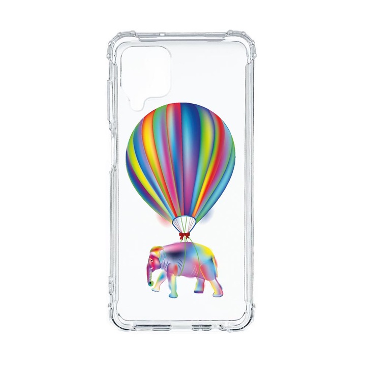 Husa Anti Shock Compatibila cu Samsung Galaxy M12 / Galaxy F12, Rainbow Elefant, Premium Silicon, Military Grade Drop Protection, AS 767