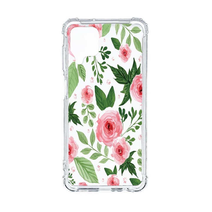 Husa Anti Shock Compatibila Cu Samsung Galaxy M12 / Galaxy F12, Pastel Colors Collection Flowers, Premium Silicon, Military Grade Drop Protection, AS 509
