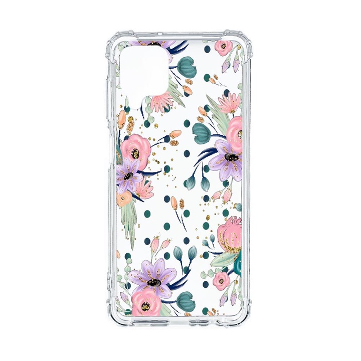 Husa Anti Shock Compatibila Cu Samsung Galaxy M12 / Galaxy F12, Flowers Collection, Premium Silicon, Military Grade Drop Protection, AS 495