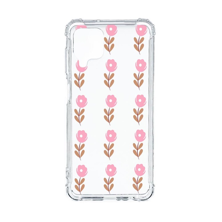 Husa Anti Shock Compatibila Cu Samsung Galaxy M12 / Galaxy F12, Flowers Pattern, Premium Silicon, Military Grade Drop Protection, AS 505