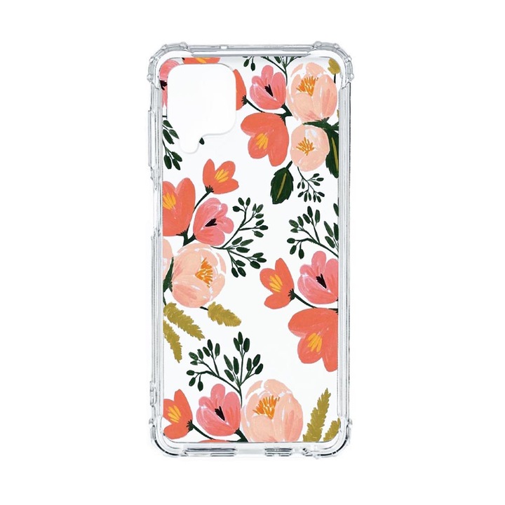 Husa Anti Shock Compatibila Cu Samsung Galaxy M12 / Galaxy F12, Pastel Colors Collection Flowers, Premium Silicon, Military Grade Drop Protection, AS 504