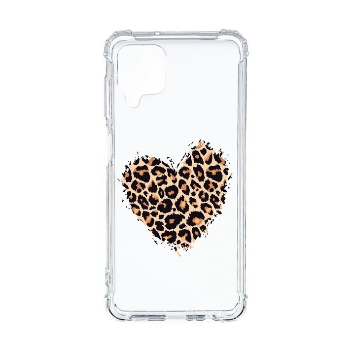 Husa Anti Shock Compatibila cu Samsung Galaxy M12 / Galaxy F12, Leopard Heart, Premium Silicon, Military Grade Drop Protection, AS 761
