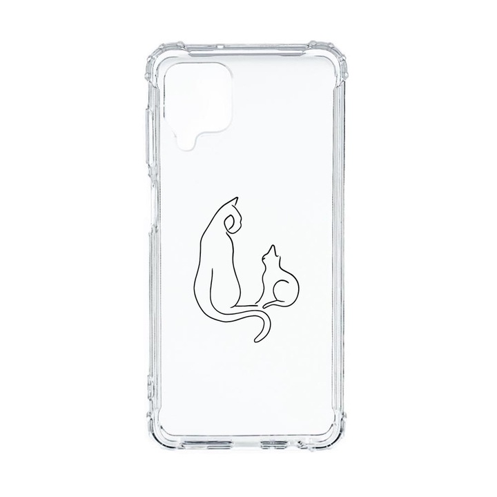Husa Anti Shock Compatibila cu Samsung Galaxy M12 / Galaxy F12, Abstract Cat, Premium Silicon, Military Grade Drop Protection, AS 738