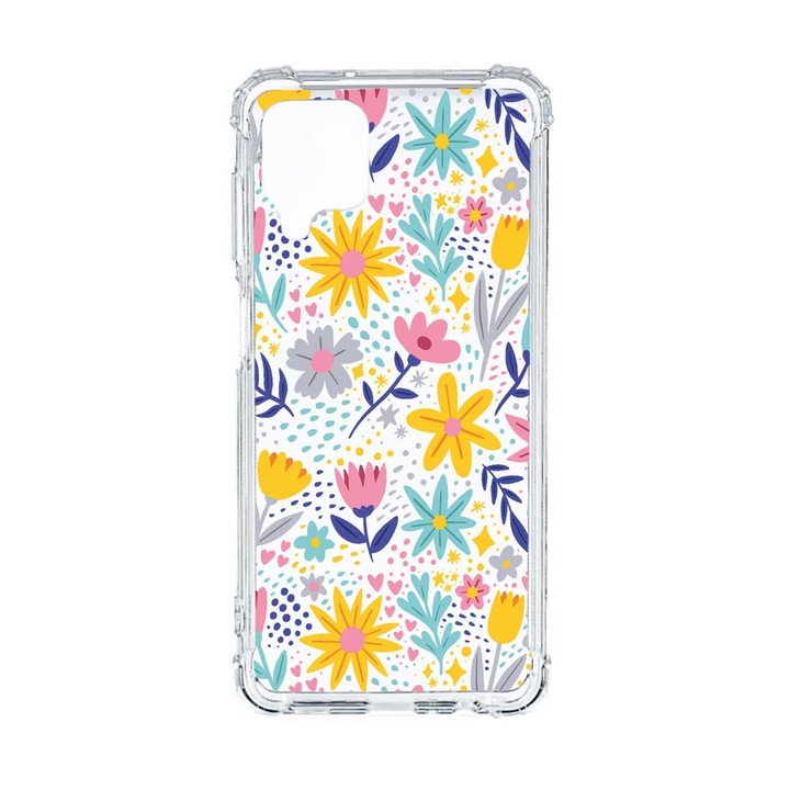 Husa Anti Shock Compatibila cu Samsung Galaxy M12 / Galaxy F12, Little Flowers, Premium Silicon, Military Grade Drop Protection, AS 758